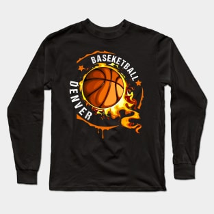 Graphic Basketball Name Denver Classic Styles Long Sleeve T-Shirt